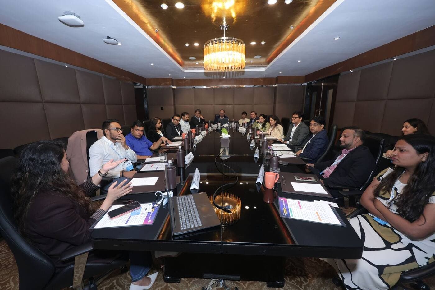 Boardroom roundtable in session